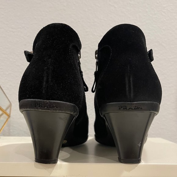 Prada- Black suede booties - Picture 6 of 15
